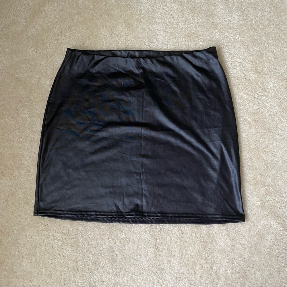 Faux Leather Miniskirt
